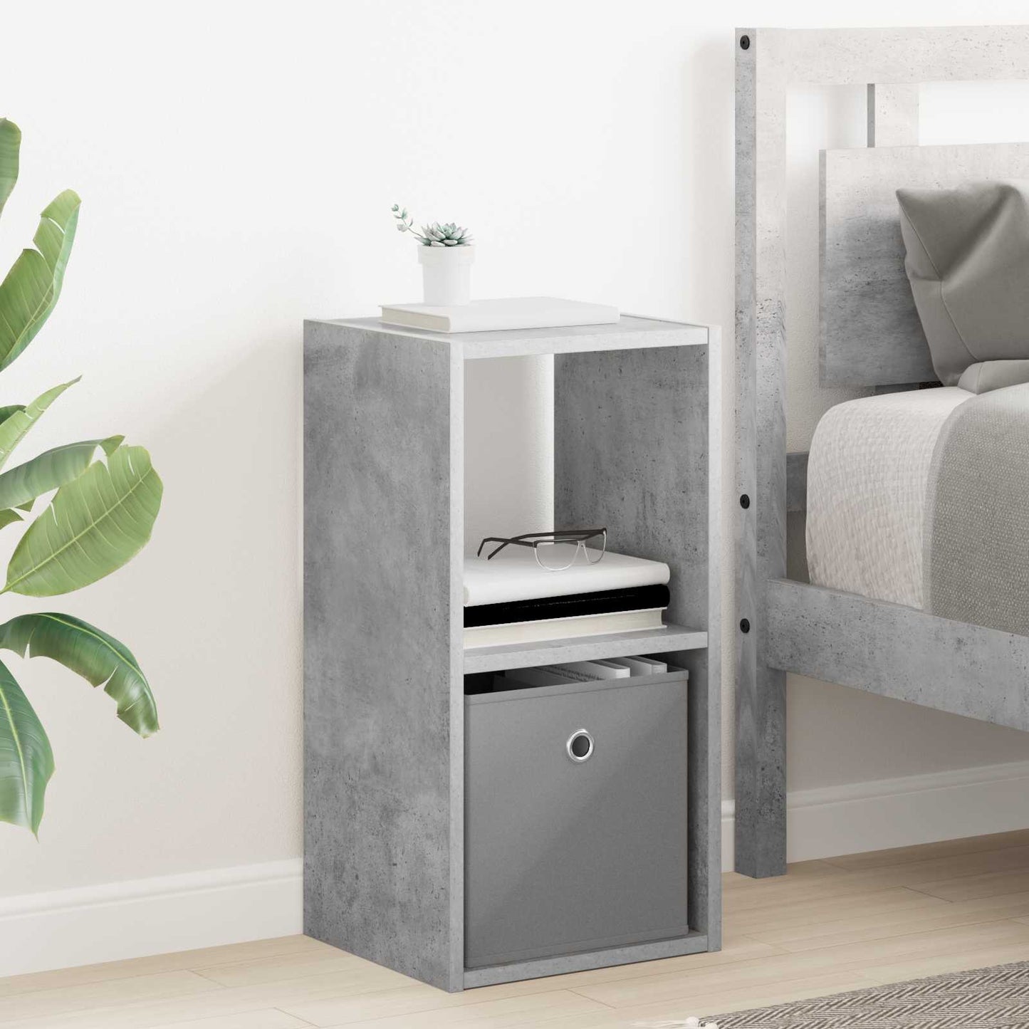 Bedside Table 2 pcs Concrete Grey 30.5 x 27 x 59.5 cm