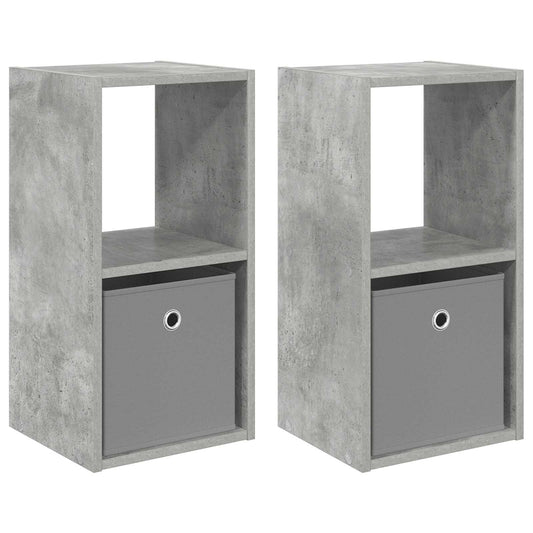 Bedside Table 2 pcs Concrete Grey 30.5 x 27 x 59.5 cm