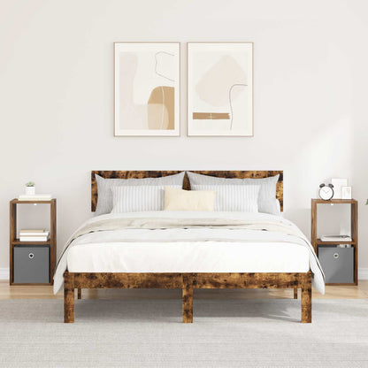 Bedside Table with Drawer 2 pcs Smoked Oak 30.5 x 27 x 59.5 cm