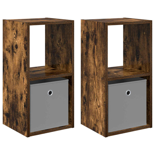 Bedside Table 2 pcs Smoked Oak 30.5 x 27 x 59.5 cm