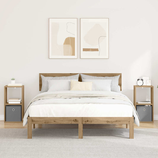 Bedside Table 2 pcs Artisan Oak 30.5 x 27 x 59.5 cm