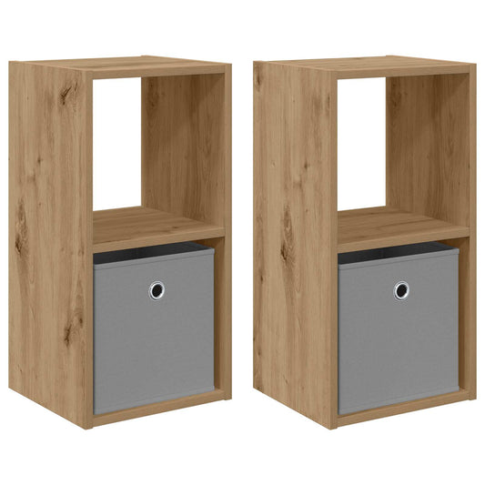 Bedside Table 2 pcs Artisan Oak 30.5 x 27 x 59.5 cm