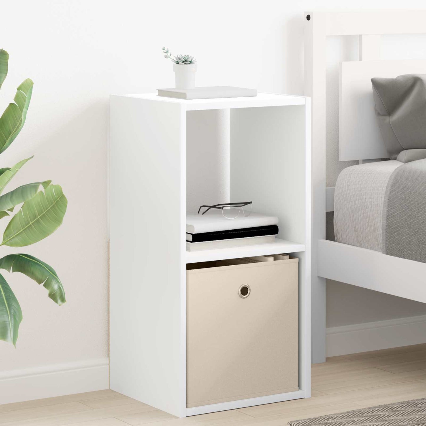 Bedside Table 2 pcs White 35 x 32 x 68.5 cm Engineered Wood