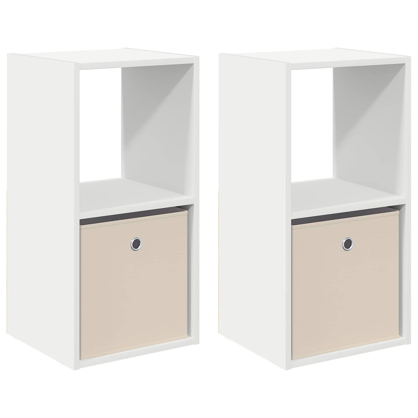 Bedside Table 2 pcs White 35 x 32 x 68.5 cm Engineered Wood