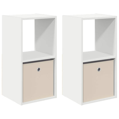 Bedside Table 2 pcs White 35 x 32 x 68.5 cm Engineered Wood
