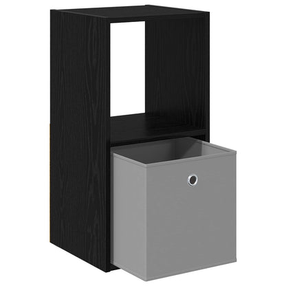Bedside Table Black Oak 35 x 32 x 68.5 cm Engineered Wood