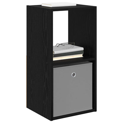 Bedside Table Black Oak 35 x 32 x 68.5 cm Engineered Wood