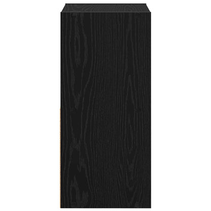 Bedside Table Black Oak 35 x 32 x 68.5 cm Engineered Wood