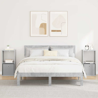 Bedside Table with Drawer 2 pcs Concrete Grey 35 x 32 x 68.5 cm