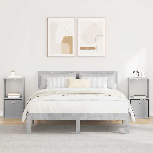 Bedside Table 2 pcs Concrete Grey 35 x 32 x 68.5 cm