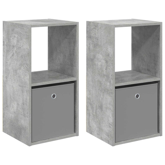 Bedside Table 2 pcs Concrete Grey 35 x 32 x 68.5 cm