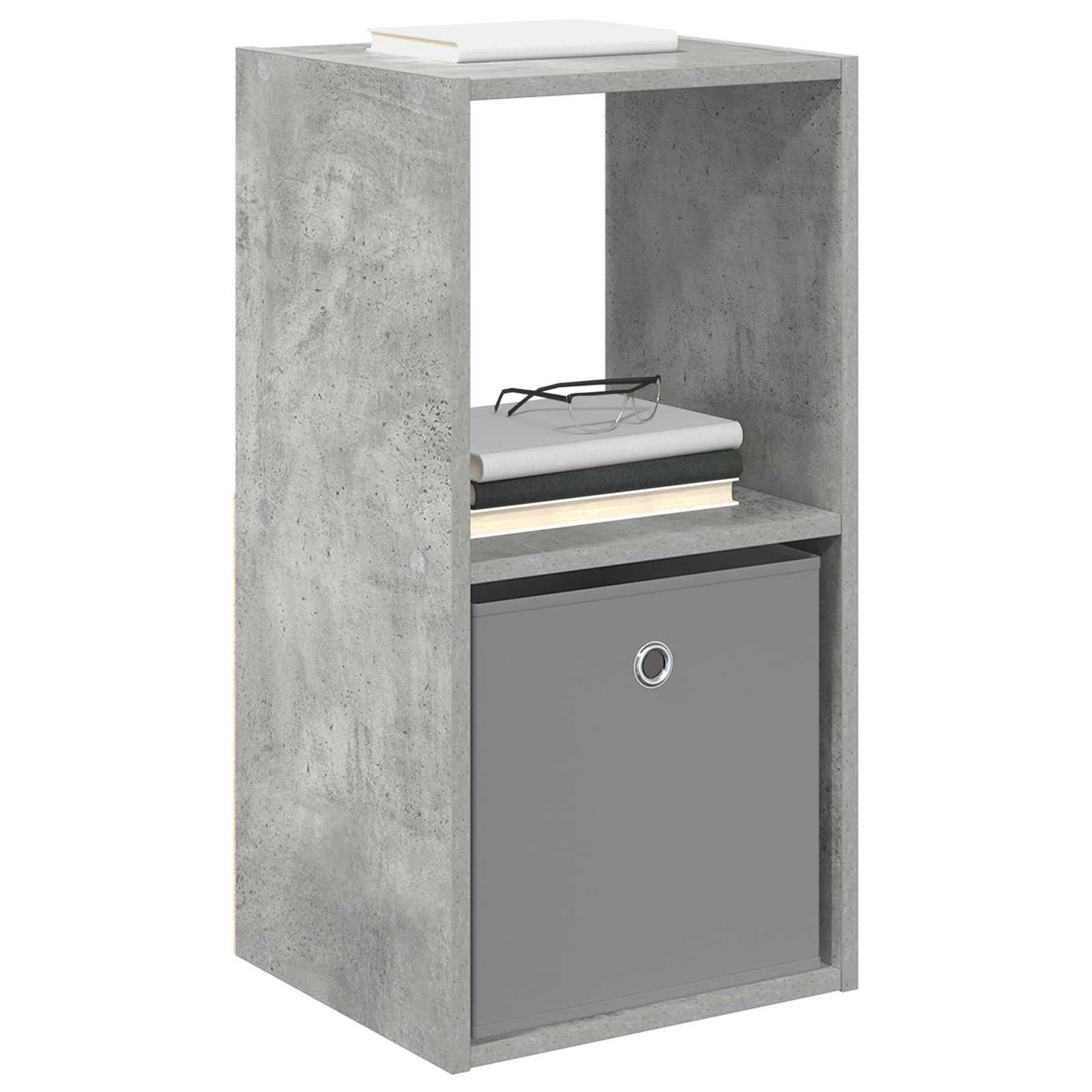 Bedside Table with Drawer 2 pcs Concrete Grey 35 x 32 x 68.5 cm