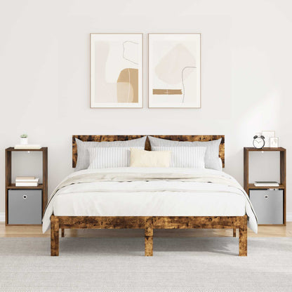 Bedside Table with Drawer 2 pcs Smoked Oak 35 x 32 x 68.5 cm