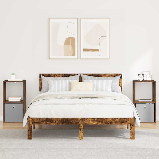 Bedside Table 2 pcs Smoked Oak 35 x 32 x 68.5 cm