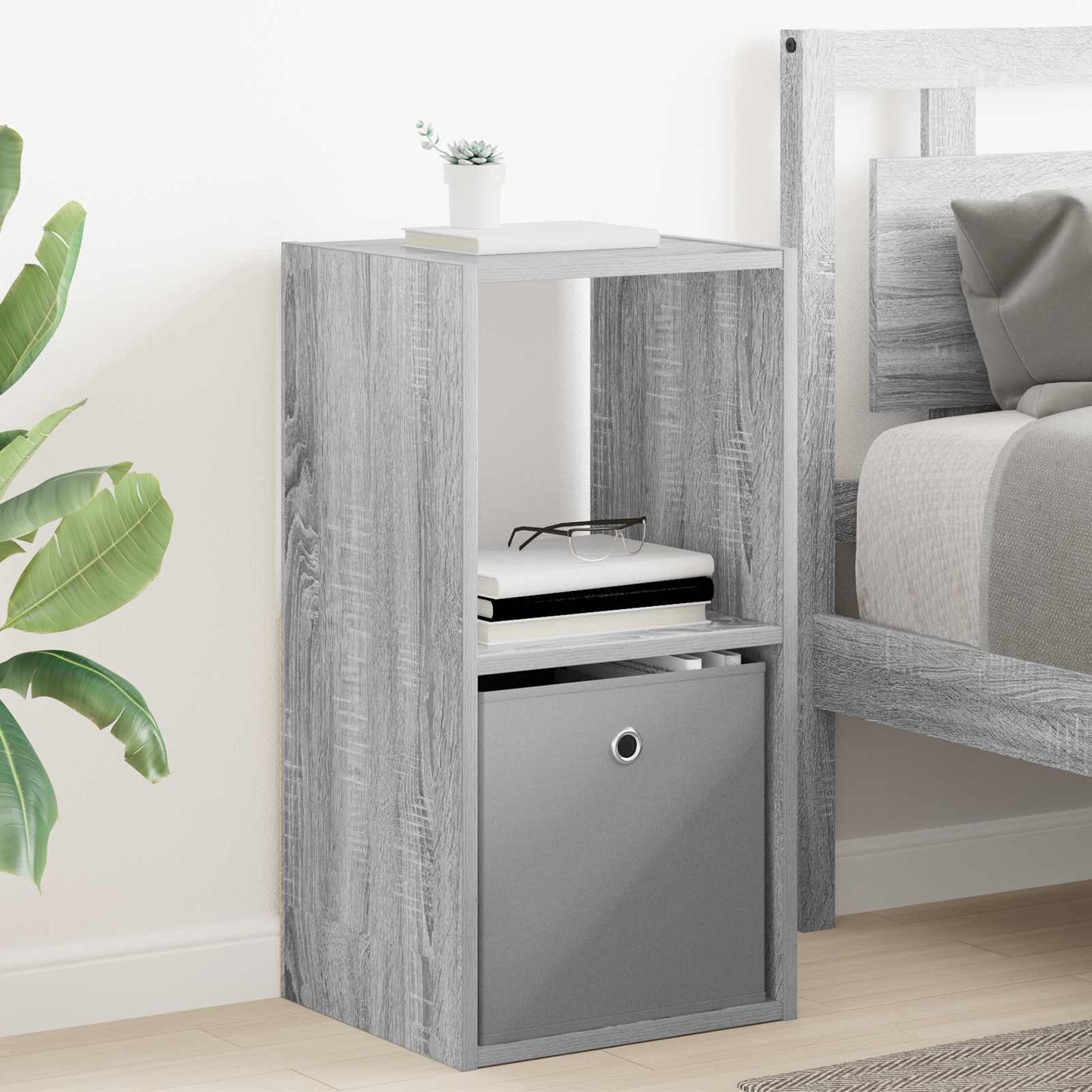 Bedside Table Grey Sonoma 35 x 32 x 68.5 cm Engineered Wood