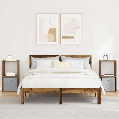 Bedside Table 2 pcs Old Wood 35 x 32 x 68.5 cm Engineered Wood