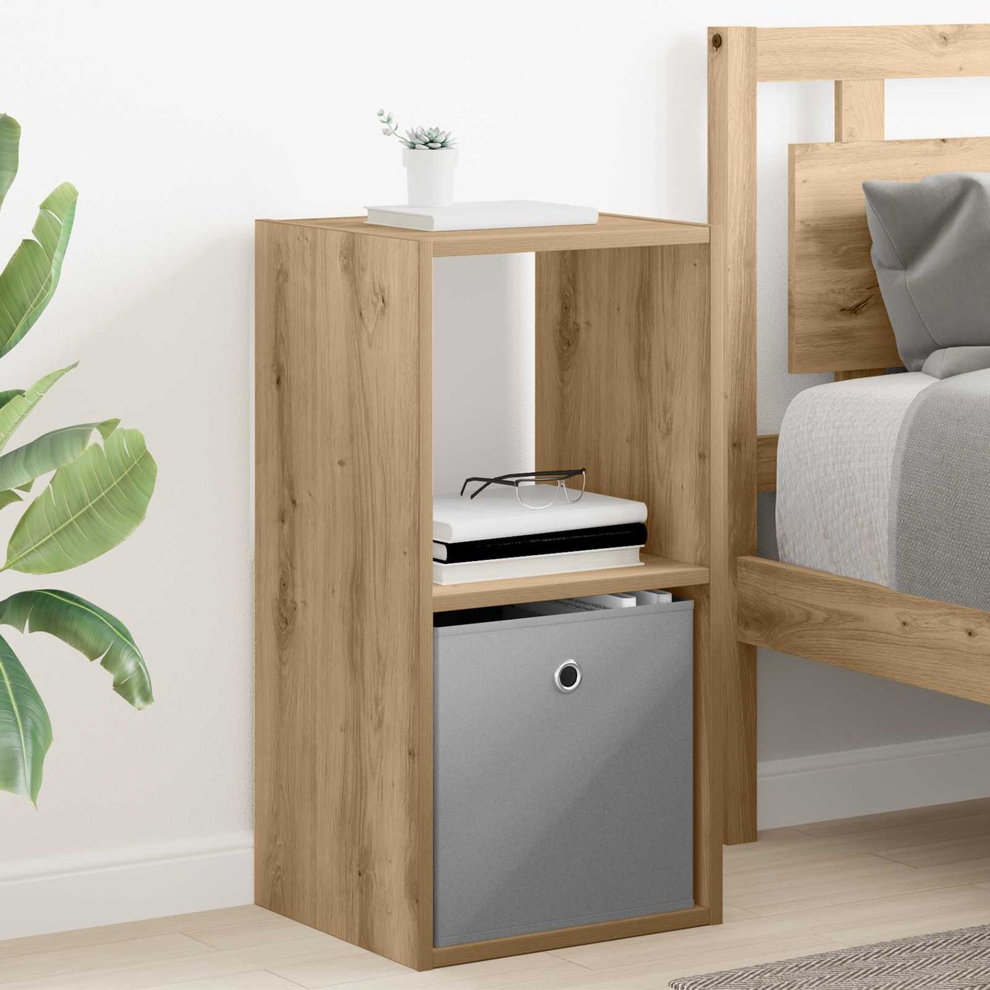 Bedside Table Artisan Oak 35 x 32 x 68.5 cm Engineered Wood