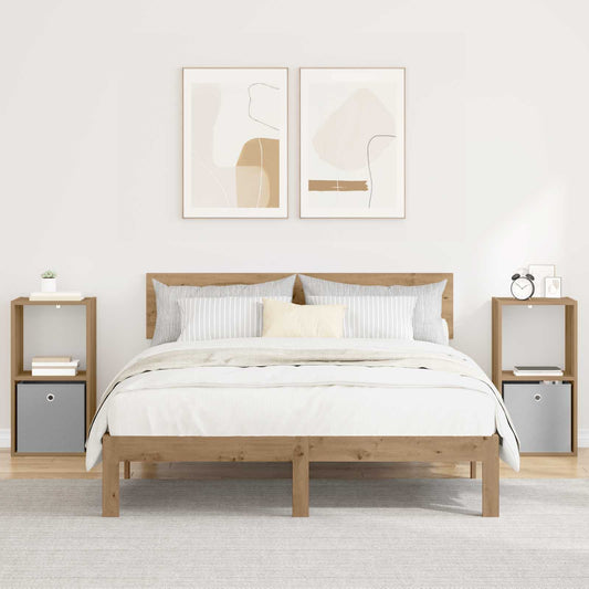 Bedside Table 2 pcs Artisan Oak 35 x 32 x 68.5 cm