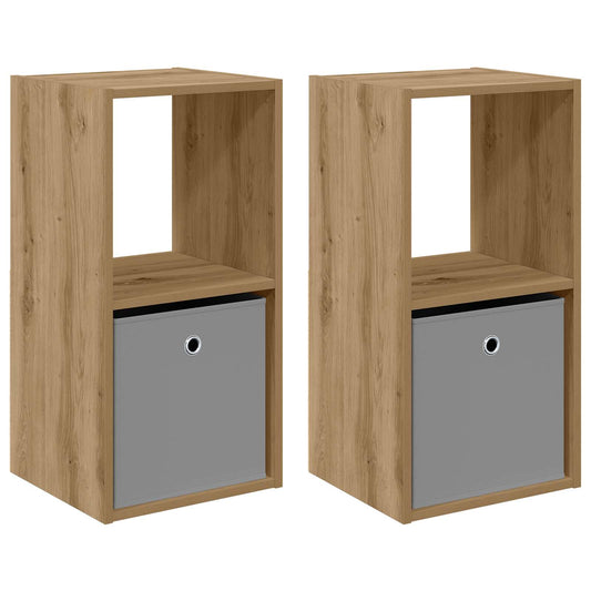 Bedside Table 2 pcs Artisan Oak 35 x 32 x 68.5 cm