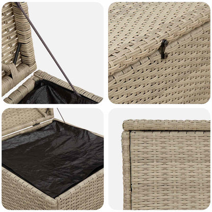 Cushion Box Light Grey 55 x 55 x 69 cm Poly Rattan