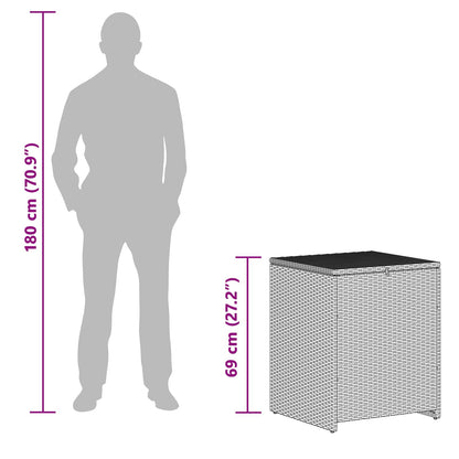 Cushion Box Light Grey 55 x 55 x 69 cm Poly Rattan
