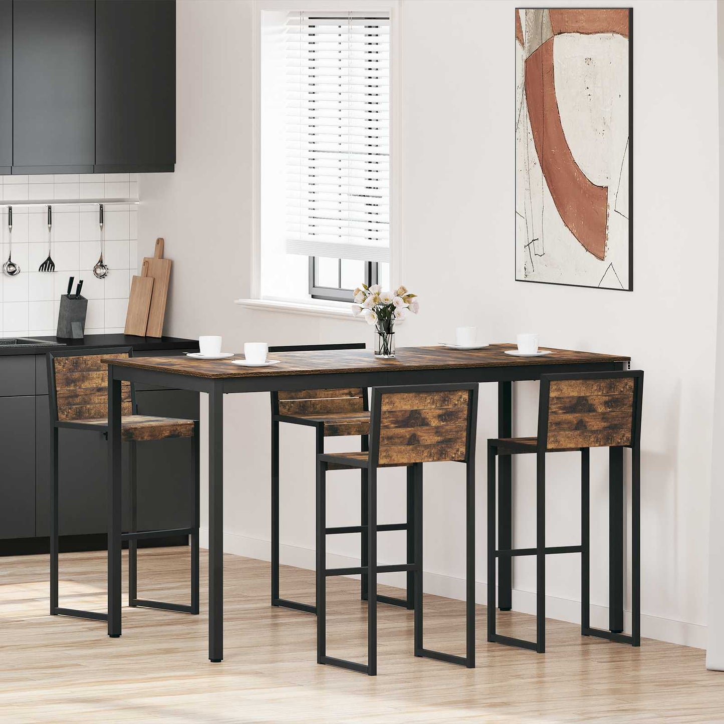 Standing Bar Table Engineered Wood Rectangular