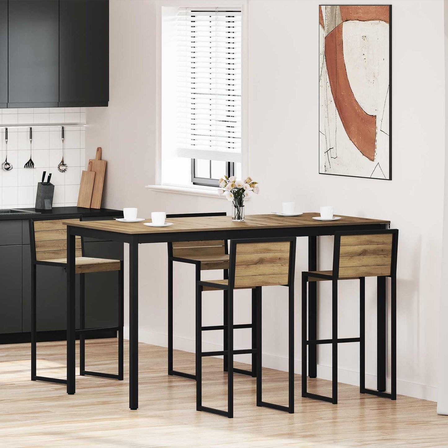 Standing Bar Table Engineered Wood Rectangular