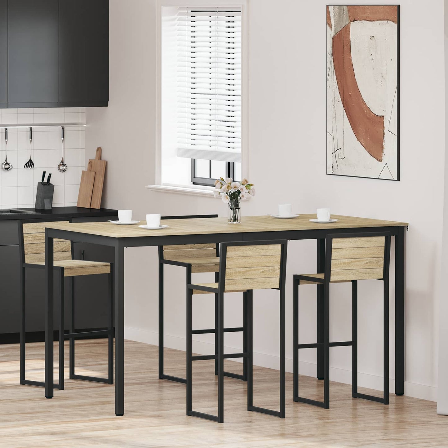 Standing Bar Table Engineered Wood Rectangular