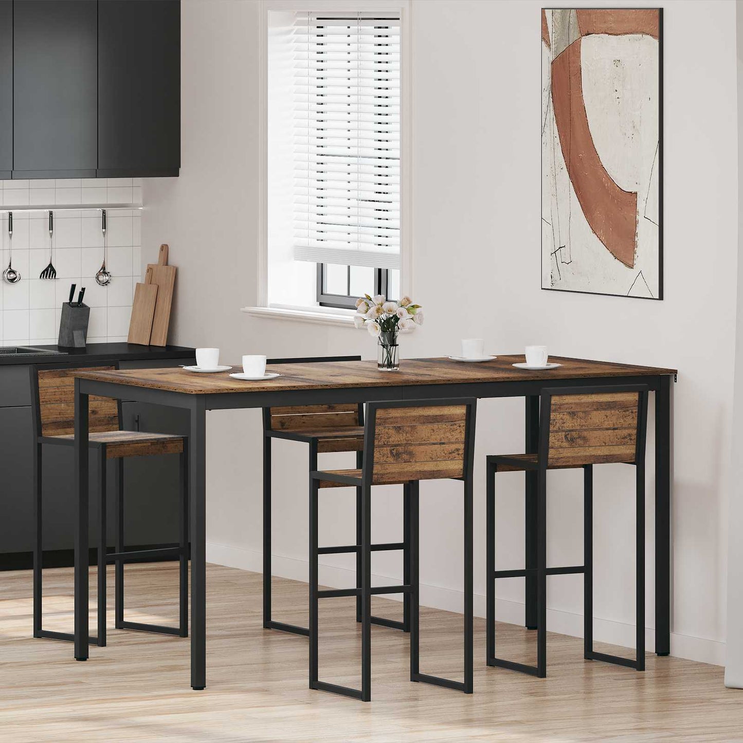 Standing Bar Table Engineered Wood Rectangular