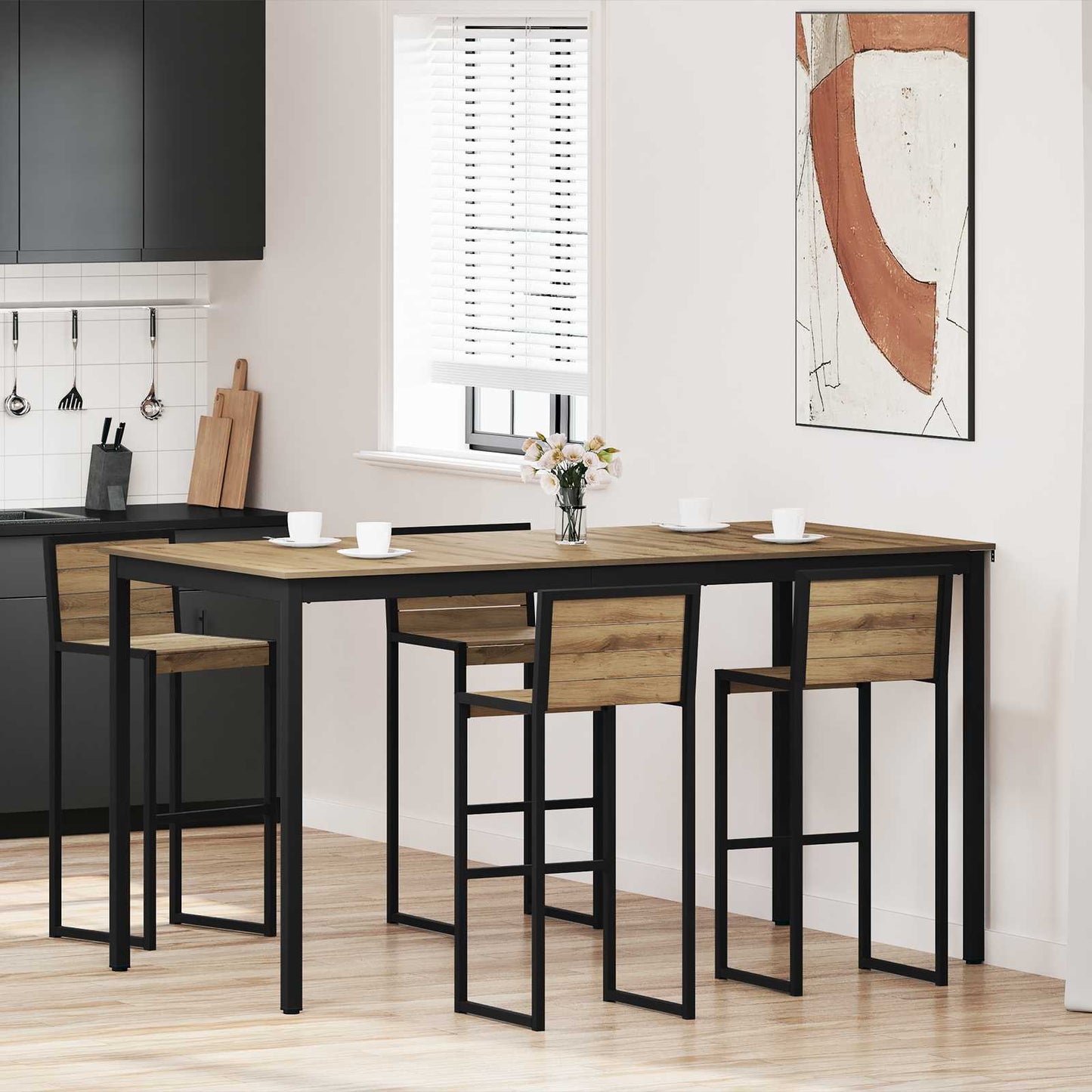 Standing Bar Table Engineered Wood Rectangular
