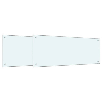 Kitchen Backsplash 2 pcs White 100 x 40 cm Tempered Glass