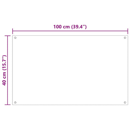 Kitchen Backsplash 2 pcs White 100 x 40 cm Tempered Glass