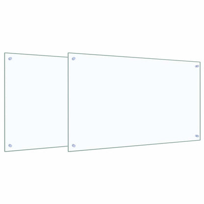 Kitchen Backsplash 2 pcs Transparent 100 x 60 cm Tempered Glass
