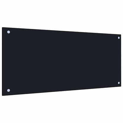 Kitchen Backsplash 2 pcs Black 35.43 x 15.75 in Tempered Glass