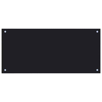 Kitchen Backsplash 2 pcs Black 35.43 x 15.75 in Tempered Glass