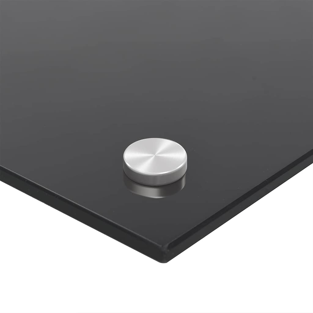 Kitchen Backsplash 2 pcs Black 35.43 x 23.62 in Tempered Glass