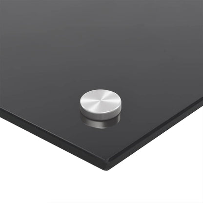 Kitchen Backsplash 2 pcs Black 35.43 x 23.62 in Tempered Glass