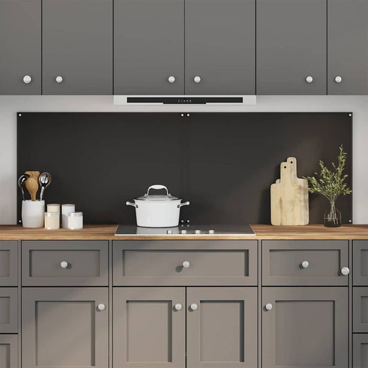Kitchen Backsplash 2 pcs Black 90 x 60 cm Tempered Glass