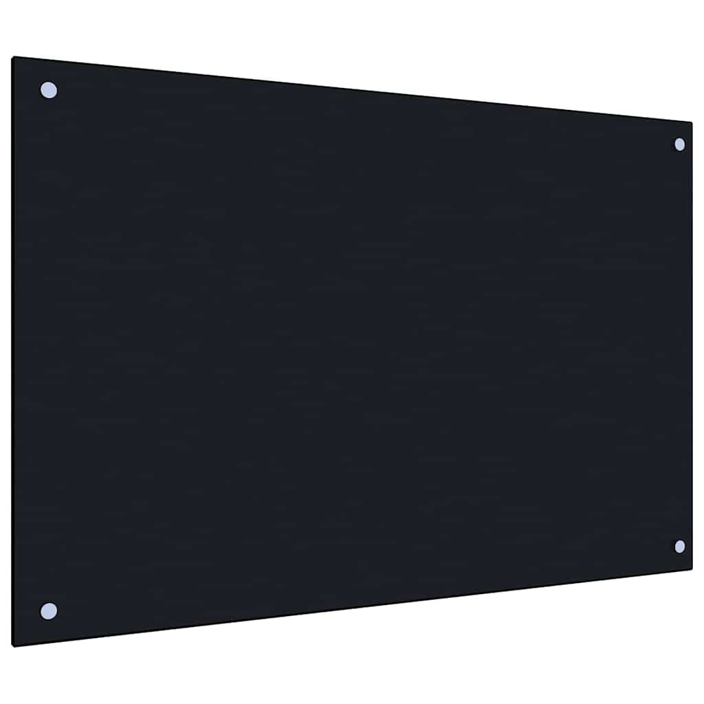 Kitchen Backsplash 2 pcs Black 35.43 x 23.62 in Tempered Glass