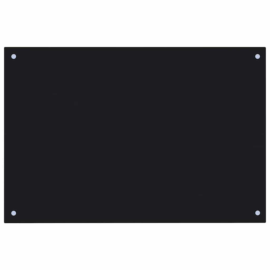 Kitchen Backsplash 2 pcs Black 35.43 x 23.62 in Tempered Glass