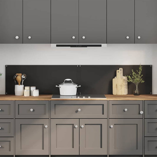 Kitchen Backsplash 2 pcs Black 100 x 40 cm Tempered Glass