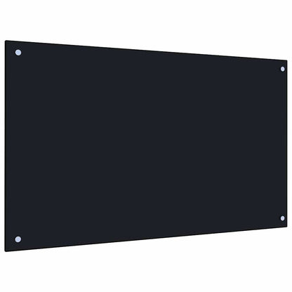 Kitchen Backsplash 2 pcs Black 100 x 60 cm Tempered Glass