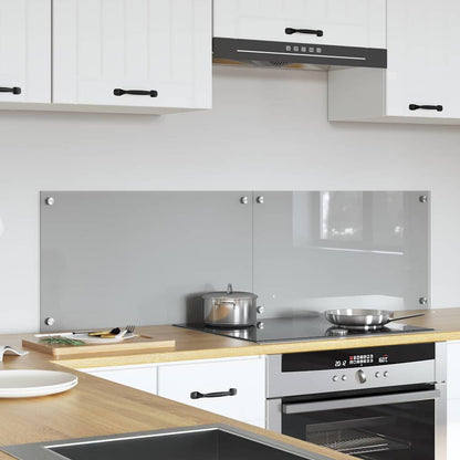 Kitchen Backsplash 2 pcs Light Grey 70 x 40 cm Tempered Glass