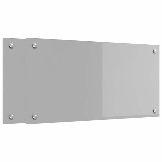 Kitchen Backsplash 2 pcs Light Grey 80 x 40 cm Tempered Glass