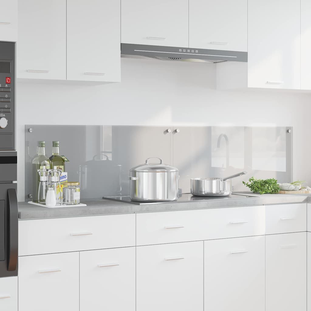 Kitchen Backsplash 2 pcs Light Grey 90 x 40 cm Tempered Glass