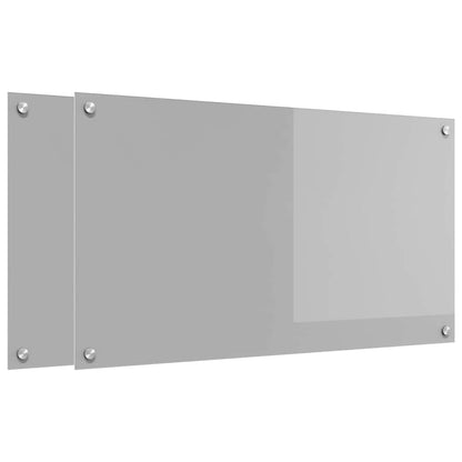 Kitchen Backsplash 2 pcs Light Grey 90 x 50 cm Tempered Glass