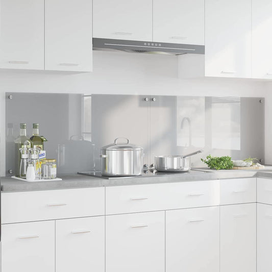Kitchen Backsplash 2 pcs Light Grey 100 x 50 cm Tempered Glass