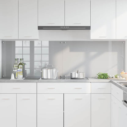 Kitchen Backsplash 2 pcs Light Grey 100 x 60 cm Tempered Glass