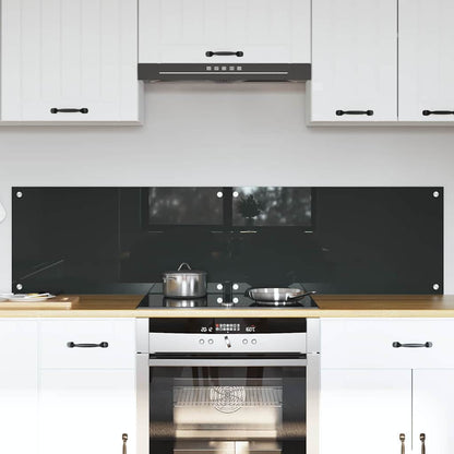 Kitchen Backsplash 2 pcs Dark Grey 80 x 40 cm Tempered Glass