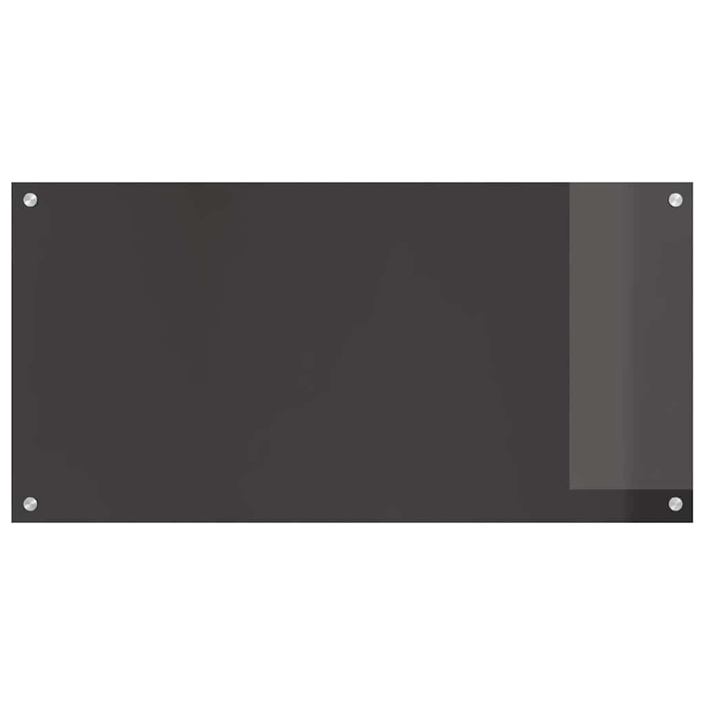 Kitchen Backsplash 2 pcs Dark Grey 100 x 50 cm Tempered Glass